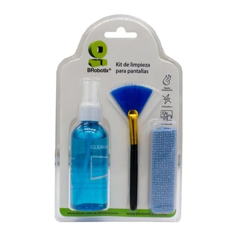 Kit Limpieza BRobotrix 6006719 - Spray Limpiador - Brocha - Pañuelo - para Pantallas - 6006719