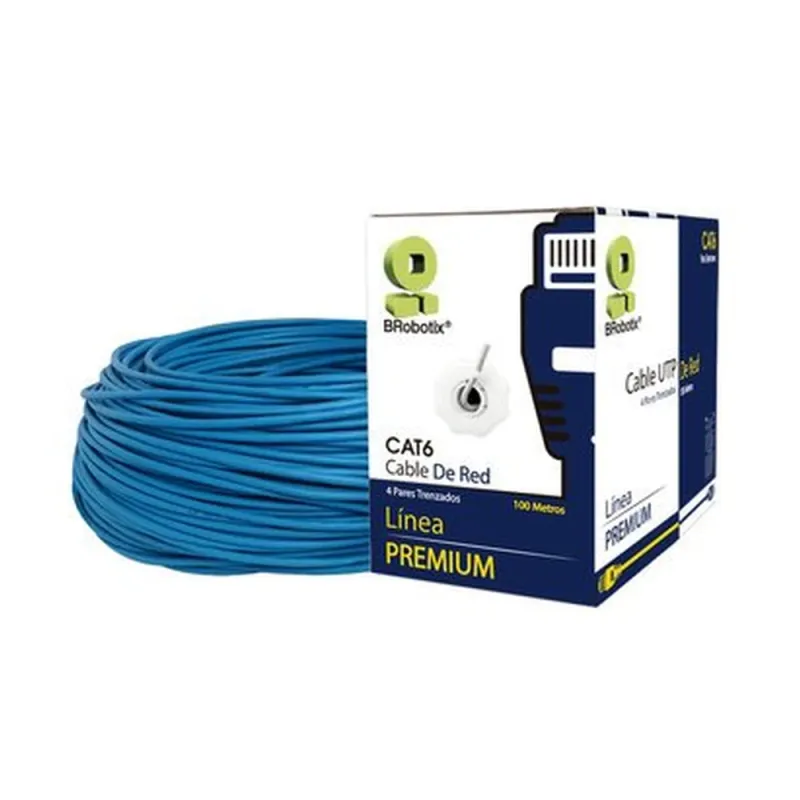 Bobina BRobotix 6006771 - Cat6 - 100m - Azul - 6006771