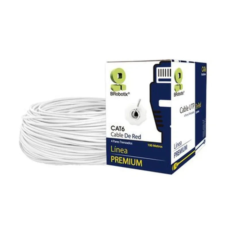 Bobina BRobotix 6006771 - Cat6 - 100m - Blanco - 6006788
