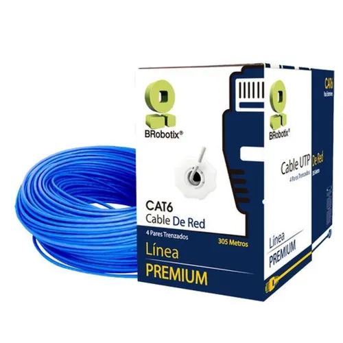 Bobina BRobotix 6006795 - Cat6 - UTP - 305m - 23AWG - Azul - 6006795