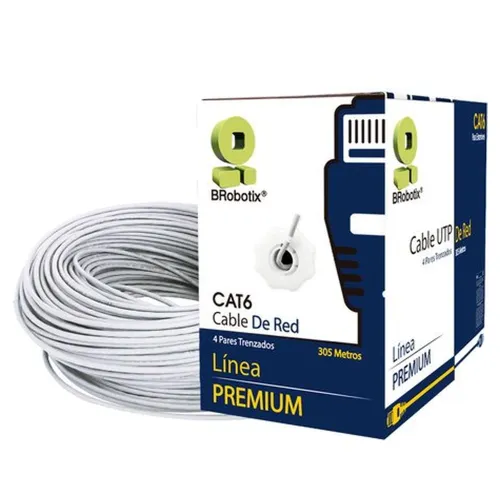 Bobina BRobotix 6006801 - Cat6 - UTP - 305m - 23AWG - Blanco - 6006801