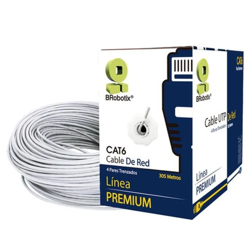 Bobina BRobotix 6006801 - Cat6 - UTP - 305m - 23AWG - Blanco - 6006801
