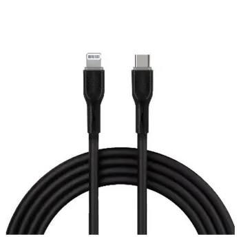 Cable BRobotix 6006832 - USB-C a Lightning - 1m - Negro - 6006832