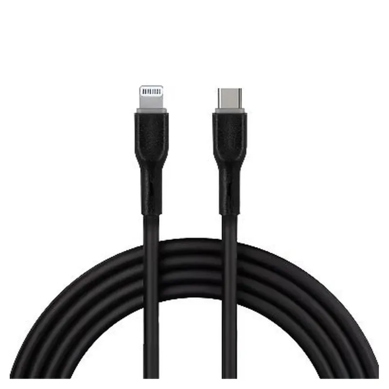 Cable BRobotix 6006832 - USB-C a Lightning - 1m - Negro - 6006832