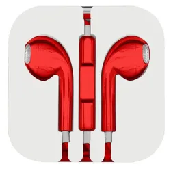 Auriculares BRobotix - Alámbrico - Micrófono - 3.5 mm - Rojo Metálico - Para iPhone - 611237 Auriculares BRobotix - Alámbrico - Micrófono - 3.5 mm - Rojo Metálico - Para iPhone - 611237