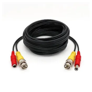 Bobina de Cable CCTV SIAMES BRobotix 764731 - 2 Conectores BNC - 2 Conectores Energía - 15 Mts - Negro/Rojo - 764731