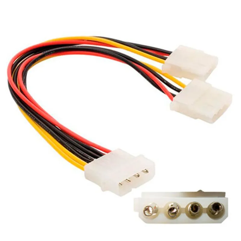 Cable de Alimentación Interna IDE BRobotix 20cm 1x5.25" Macho a 2x5.25" Hembra en Y - 8715