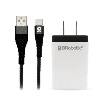 Cargador BRobotix 963325 - USB-C - Blanco / Negro - 963325