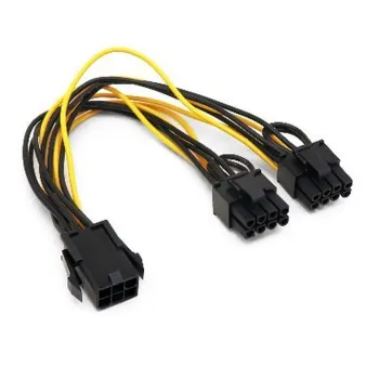 Cable Interno de Alimentación BRobotix - Adaptador PCI Express 6 Pines a 8 Pines Dual - 20cm - 963852