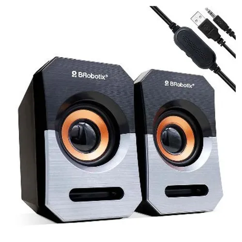 Bocinas para Computadora BRobotix - Alámbrica - 3.5 mm - 2W x 3W - 963913