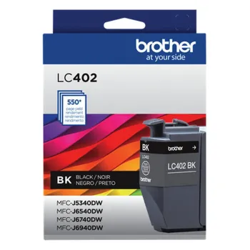 Tinta Brother LC402 - Negra - Hasta 550 Páginas - LC402BKS