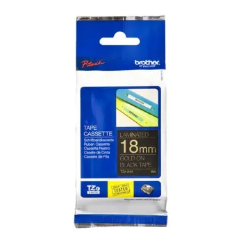 Cinta Brother TZE344 - 18mm x 8m - Oro/ Negro - TZE344