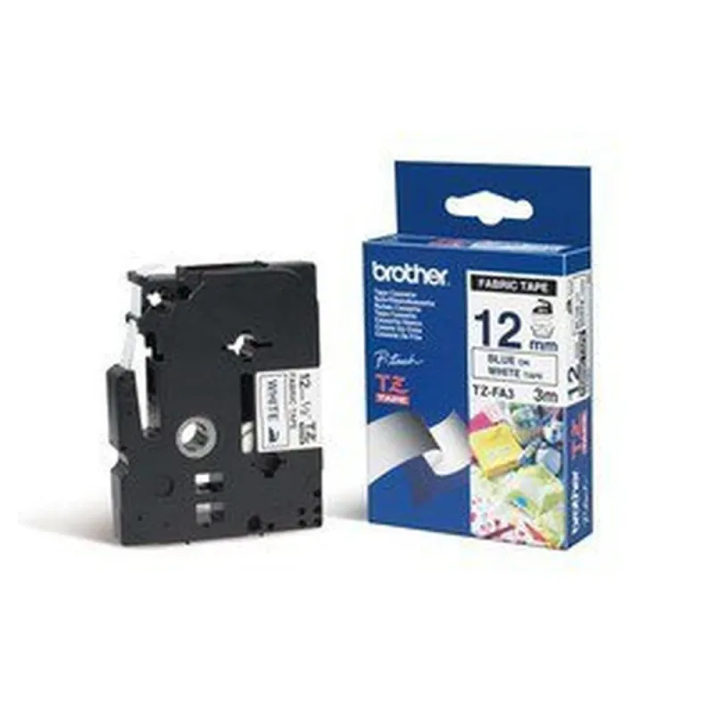 Cinta Brother TZEFA3 - Texto Azul sobre Fondo Blanco - 12mm x 3mts. - TZEFA3