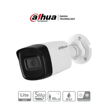Cámara Tipo Bala Dahua Hac-Hfw1500Tl-28 De 5 Mp, Lente Fijo De 2.8Mm, Ir 40 M, Cvi, Cvbs, Ahd, Tvi, Carcasa De Metal Y Plástico Ip67. - HAC-HFW1500TL-28