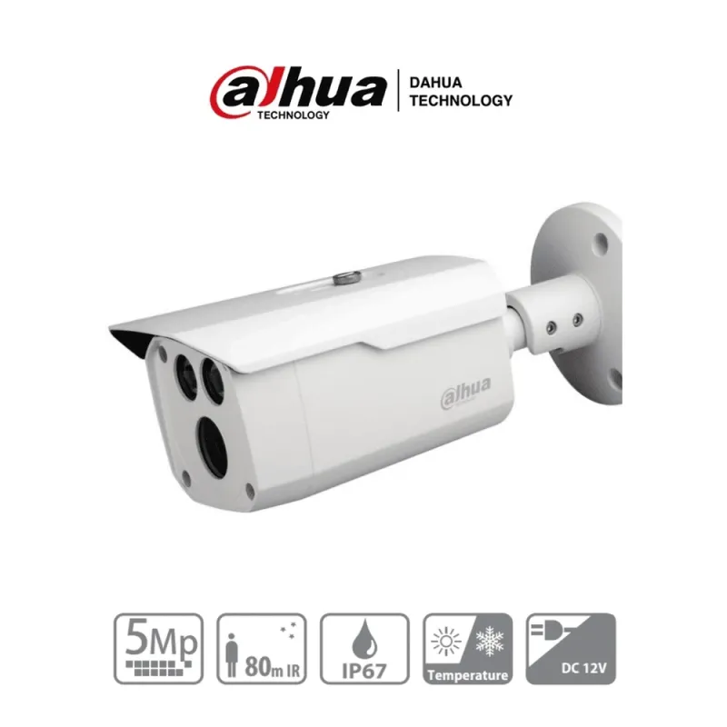 Dahua Hac-Hfw1500D - Camara Bullet De 5 Megapixeles/ Metalica/ Lente De 3.6 Mm/ 92 Grados De Apertura/ Ir De 80 Mts/ Ip67/ Soporta: Cvi/Cvbs/Ahd/Tvi - - HAC-HFW1500DN