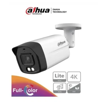 Cámara De Vigilancia Ip Tipo Bala Dahua Hac-Hfw1809Tlm-A-Led De 8Mp 4K (3840 X 2160) A Color, Ir Hasta 40M, Micrófono Y Altavoz, Ip67, Color Blanco. - HAC-HFW1809TLM-A-LED
