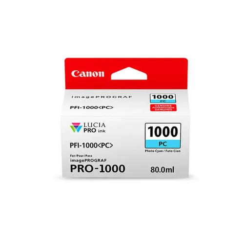 Tinta Canon PFI-1000 PC - Cian Fotográfico - 80ml - 0550C003AA Tinta Canon PFI-1000 PC - Cian Fotográfico - 80ml - 0550C003AA