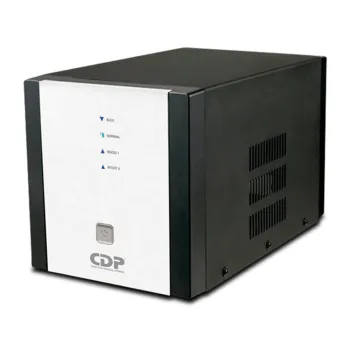 Regulador de Voltaje CDP R-AVR5008 - 5000VA/2500W - 9 Contactos - Blanco y Negro - R-AVR5008