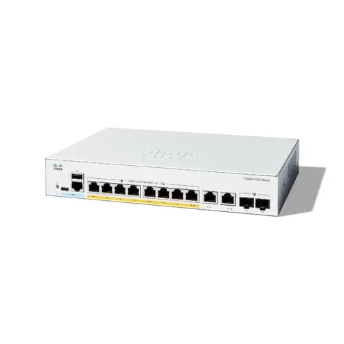 Switch Cisco C1200-8FP-2G - Gigabit Ethernet - 8 Puertos PoE+ - 2 Puertos SFP - Gestionado - C1200-8FP-2G