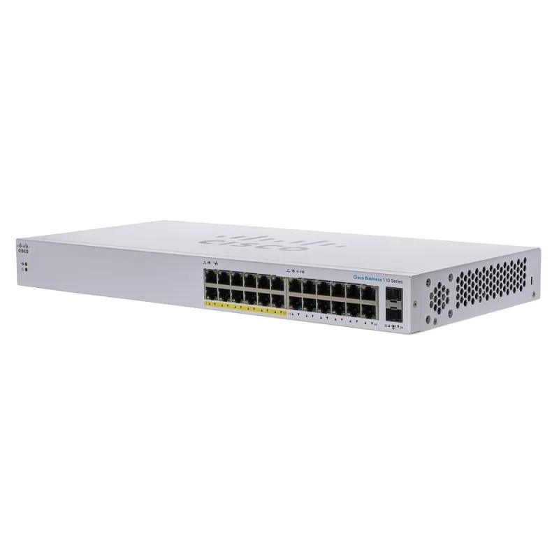 Switch Cisco CBS110-24PP - 24 Puertos - Gigabit - 2 SFP - No Gestionado - CBS110-24PP-NA