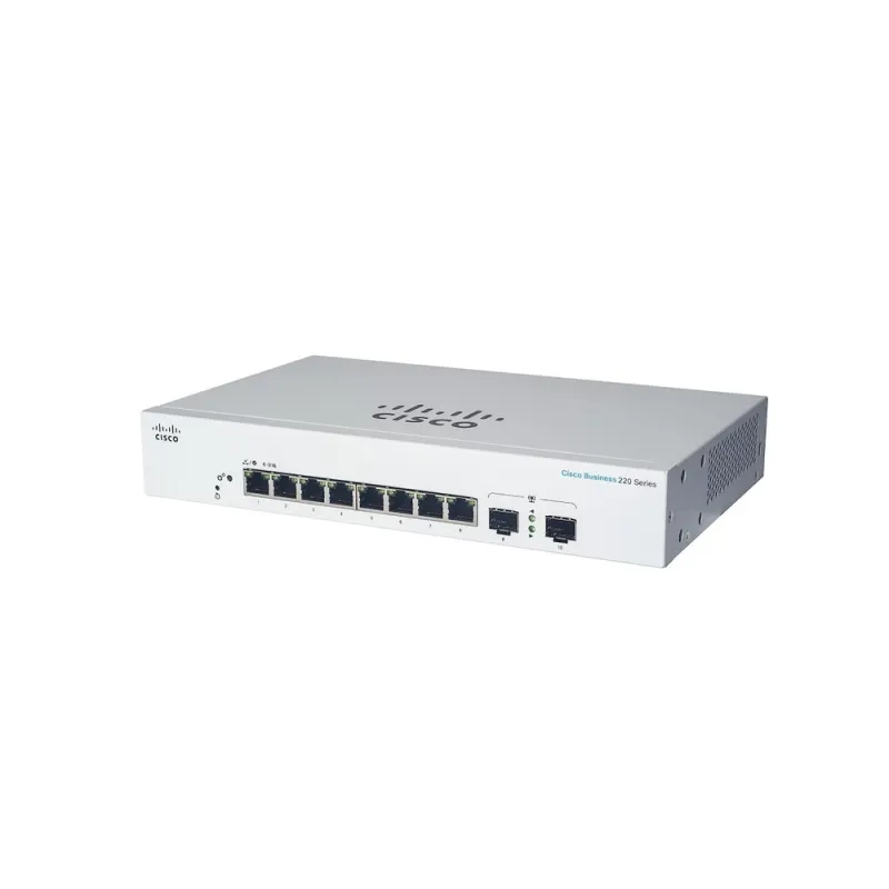 Switch Cisco CBS220-8FP-E-2G-NA - 10 Puertos - 8 Puertos RJ-45 - 2 Puertos SFP - CBS220-8FP-E-2G-NA