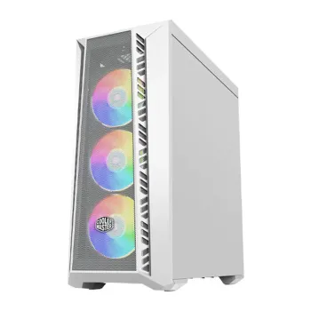 Gabinete Gamer Cooler Master MasterBox MB520 - Media Torre - ATX/Micro ATX/Mini-ITX - 3x Ventiladores - Panel Lateral - Blanco - MB520-WGNN-S00