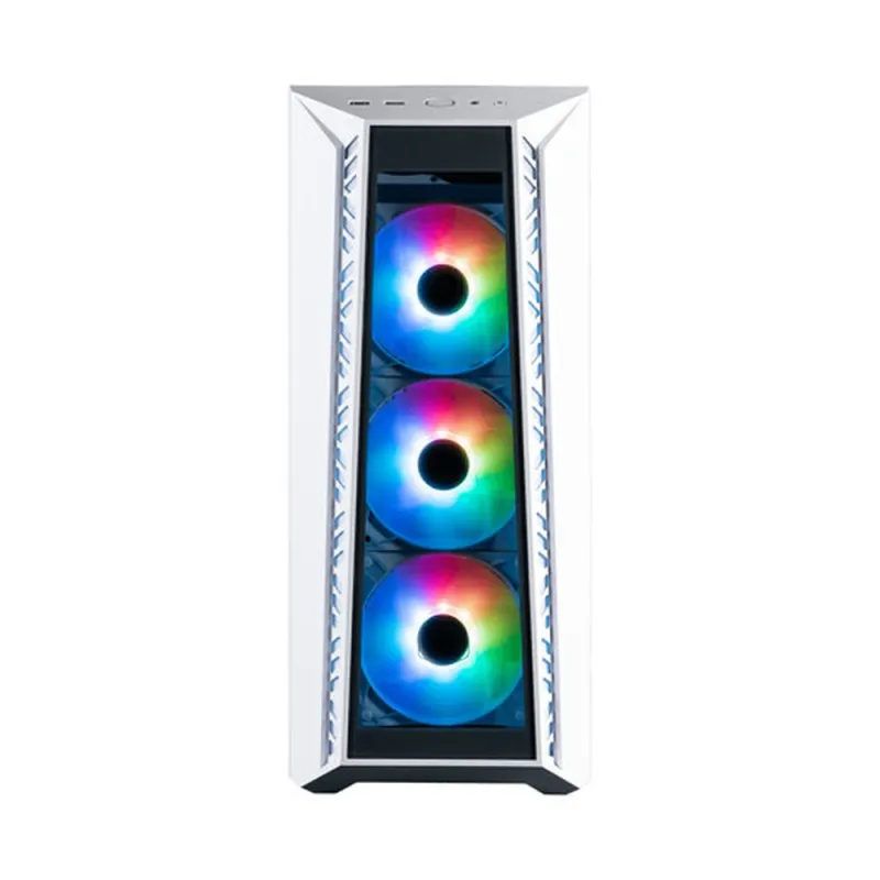 Gabinete Gamer Cooler Master MasterBox 520 - Media Torre - ATX/Micro-ATX/Mini-ITX/SSI-CEB/E-ATX - 4 Ventiladores- Panel Lateral - Blanco - MB520-WGNN-S01