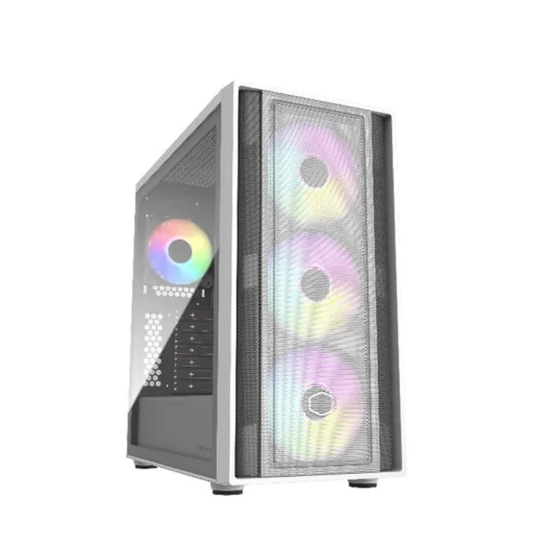 Gabinete Gamer Cooler Master MasterBox 600 - Media Torre - ATX/Micro ATX/E-ATX/ITX - 4x Ventiladores - Panel Lateral - Blanco - MB600-WGNN-S00