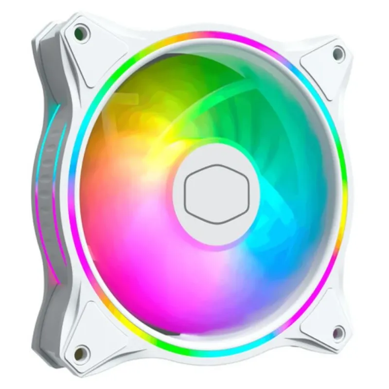 Ventilador Cooler Master MasterFan MF120 Halo - 12cm - 4 Pines - RGB - Blanco - MFL-B2DW-18NPA-R1