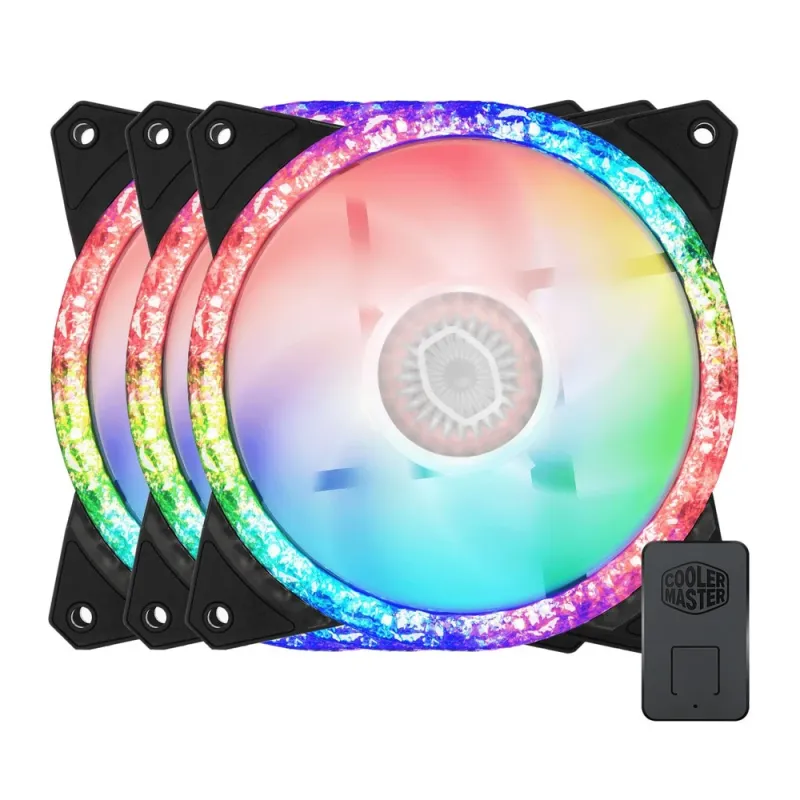 Ventilador Cooler Master MF120 Prismatic 3 en 1 - 120mm - 650 a 2000 RPM - 4 Pines - RGB - MFY-B2DN-203PA-R1