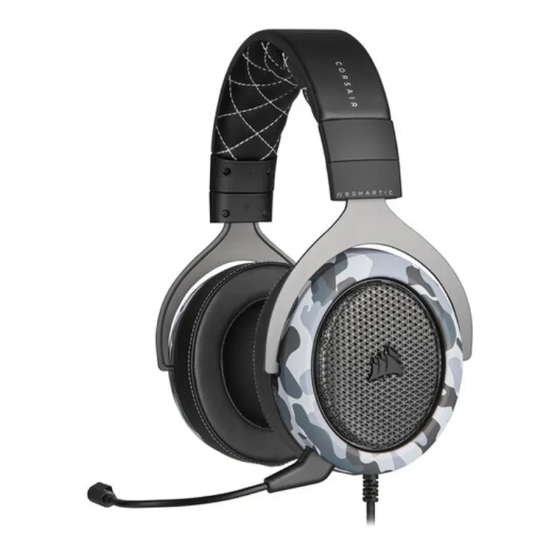Diadema Gamer Corsair HS60 HAPTIC - Alámbrico - USB - Micrófono - Artic Camo - CA-9011225-NA