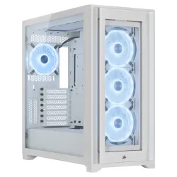 Gabinete Gamer Corsair iCUE 5000X RGB QL Edition - Media Torre - ATX - Panel Lateral - Blanco - CC-9011233-WW Gabinete Gamer Corsair iCUE 5000X RGB QL Edition - Media Torre - ATX - Panel Lateral - Blanco - CC-9011233-WW