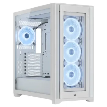 Gabinete Gamer Corsair iCUE 5000X RGB QL Edition - Media Torre - ATX - Panel Lateral - Blanco - CC-9011233-WW