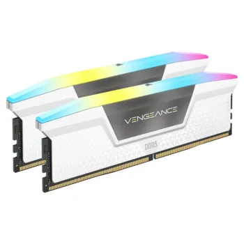 Memoria RAM Corsair Vengeance RGB - DDR5 - 32GB (2x16GB) - 6400MHz - DIMM - Para PC - Blanco - CMH32GX5M2B6400C36W