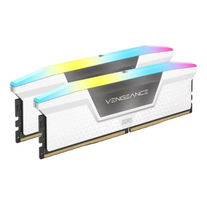 Memoria RAM Corsair VENGEANCE RGB - DDR5 - 64GB (2x32GB) - 6000MT/s - DIMM - Para PC - Blanco - CMH64GX5M2B6000C30W