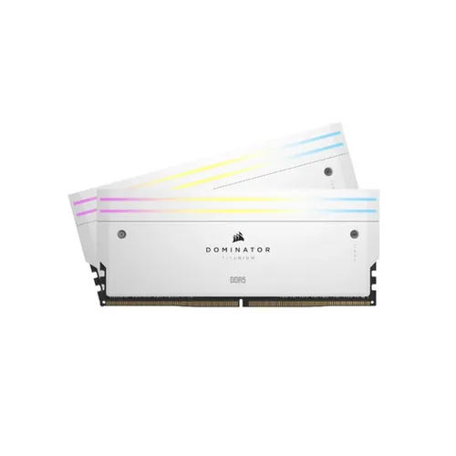 Memoria RAM Corsair Dominator Titanium RGB - DDR5 - 32GB (2x16GB) - 6000MHz - UDIMM - para PC - Blanco - CMP32GX5M2B6000C30W