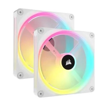 Kit de Ventiladores Corsair iCUE LINK QX140 - 140mm - 2000 RPM - RGB - 2 Piezas - Blanco - CO-9051008-WW
