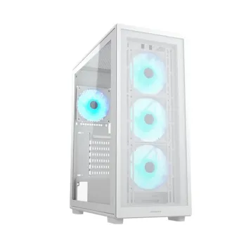 Gabinete Gamer COUGAR MX220 RGB - Media Torre - ATX/Micro ATX/Mini ITX - Panel Lateral - Blanco - 382AC80.0002