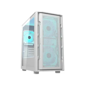 Gabinete Gamer COUGAR Uniface Mini RGB - Mini Torre - Micro ATX/Mini ITX - Panel Lateral - Blanco - 3855C90.0004