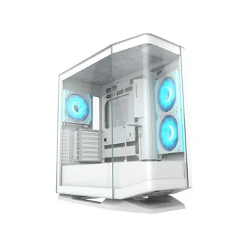 Gabinete Gamer COUGAR FV270 RGB - Media Torre - ATX/Micro ATX/Mini ITX/CEB/E-ATX - Panel Lateral - Blanco - 3858M60.0006