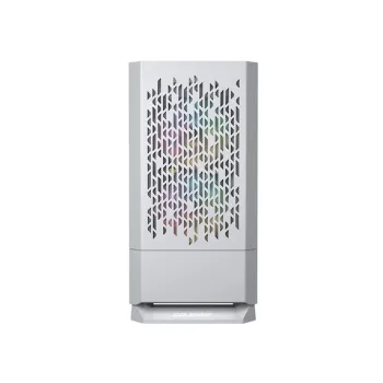 Gabinete Gamer Cougar MG140 Air RGB - Mini Torre - Micro ATX/Mini ITX - 3x Ventiladores - Panel Lateral - Blanco - 385JM80.0002