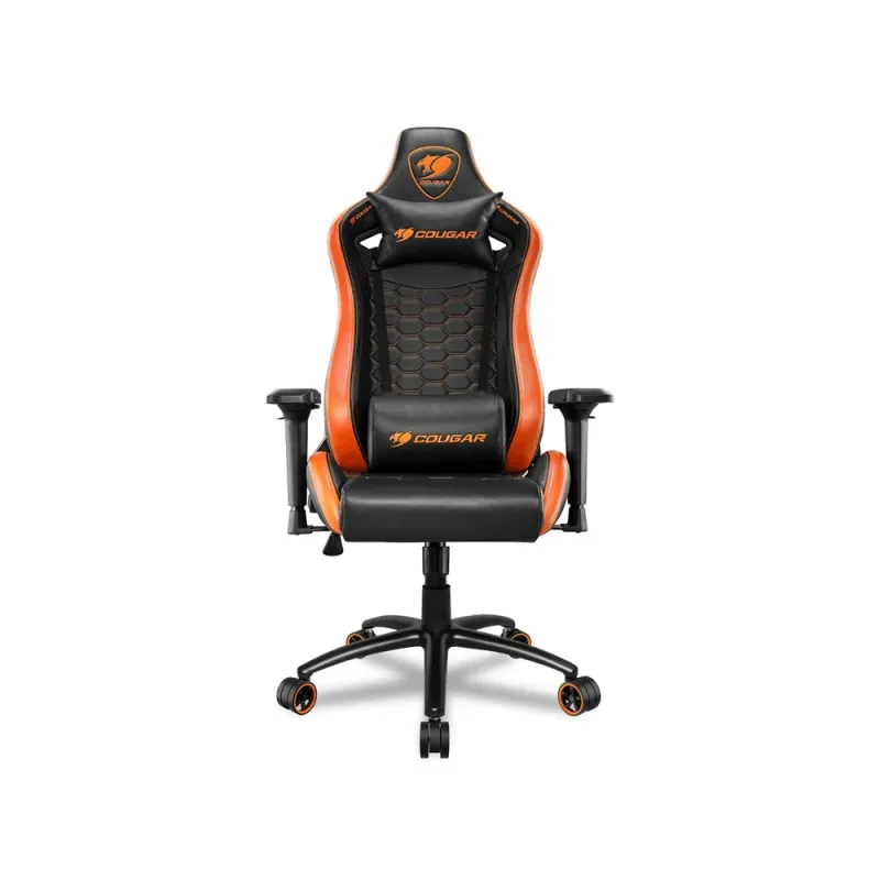 Silla Gamer Cougar Outrider S - Soporta 120Kg - Negro con Naranja - 3MOUTNXB.0001