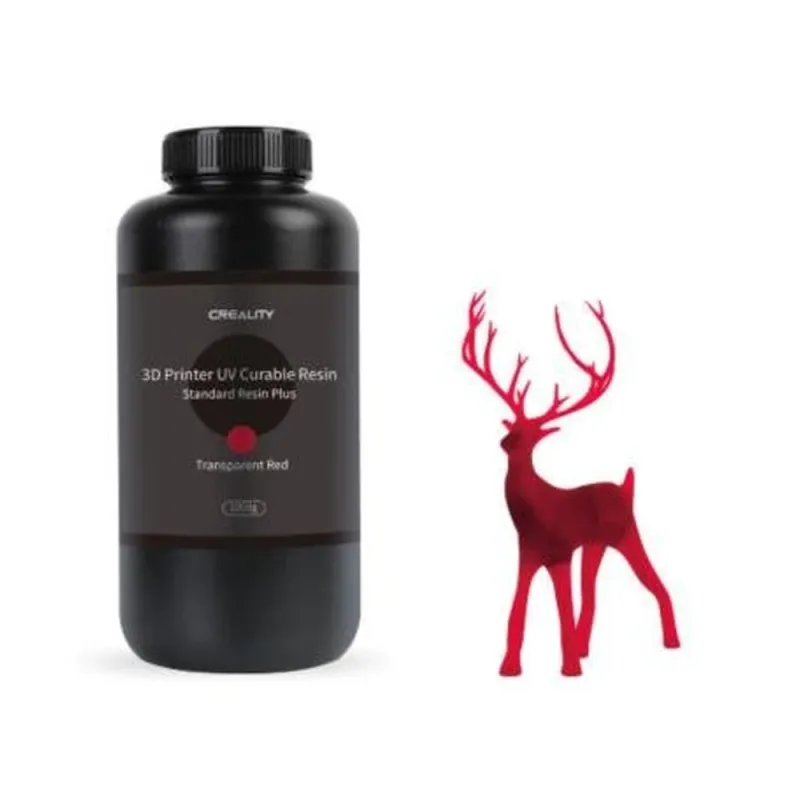 Resina Creality 3302020088 - 1kg - LCD - Estándar Plus - Rojo Transparente - 3302020088