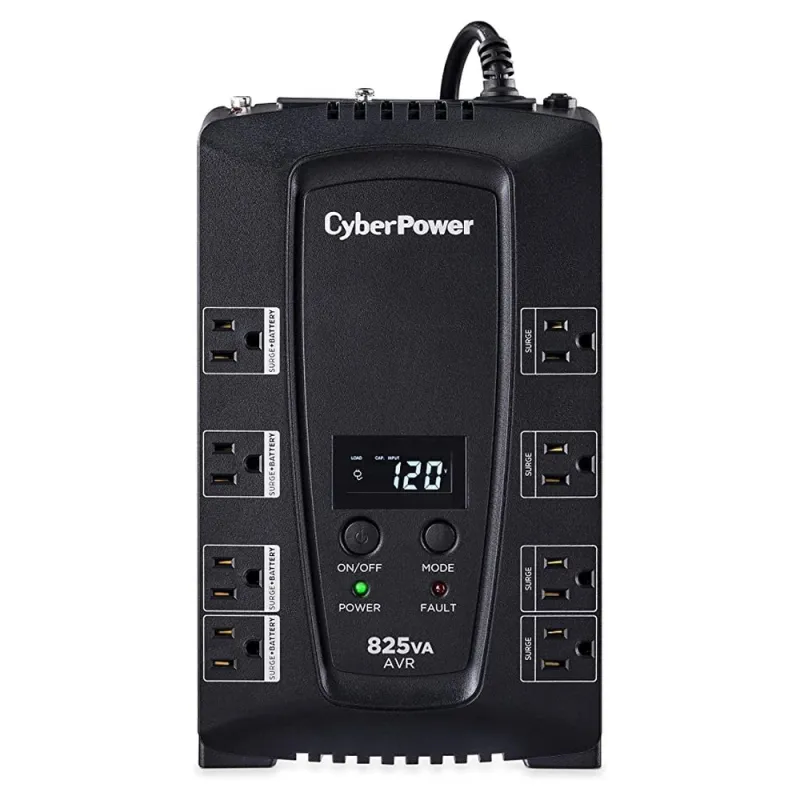 UPS CyberPower CP825AVRLCDA - 825VA/450W - 8 Contactos - Línea Interactiva  - CP825AVRLCDA