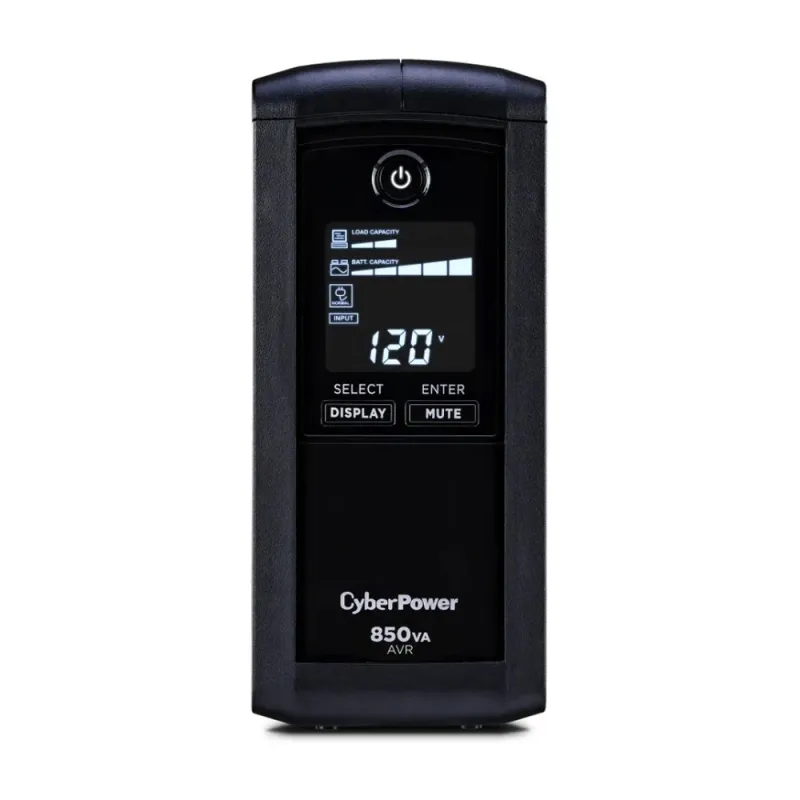 UPS CyberPower - 850VA/510W - 9 contactos - Línea interactiva - LCD - AVR - CP850AVRLCD