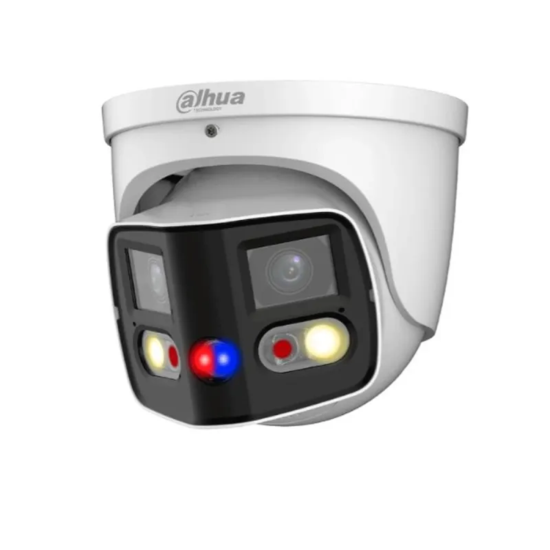 Cámara IP Dahua IPC-PDW3849-A180-AS-PV - 2x4MP - Lente Fijo - IR 25M - Disuasión Activa - Ethernet - DH-IPC-PDW3849-A180-AS-PV