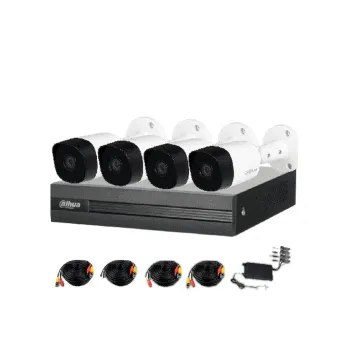 Kit de Vigilancia Dahua - DH-XVR1B04/08H - 4 Canales - 4x HAC-B2A51N - 5MP - Bala - IR 20M - DH-KIT/XVR1B04H-I/4-B2A51N-0280B