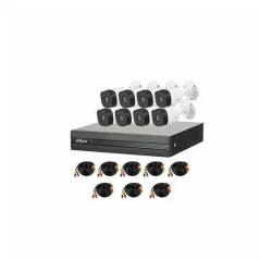 Kit de Vigilancia Dahua - DVR XVR1B08-I - 8 Canales - 8 Cámaras B1A21N - 2MP - Bala - IR 20M - DH-KIT/XVR1B08-I/8-B1A21N-0360B Kit de Vigilancia Dahua - DVR XVR1B08-I - 8 Canales - 8 Cámaras B1A21N - 2MP - Bala - IR 20M - DH-KIT/XVR1B08-I/8-B1A21N-0360B