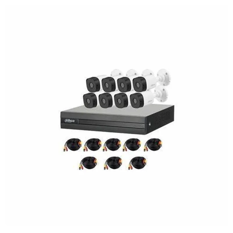 Kit de Vigilancia Dahua - DVR XVR1B08-I - 8 Canales - 8 Cámaras B1A21N - 2MP - Bala - IR 20M - DH-KIT/XVR1B08-I/8-B1A21N-0360B