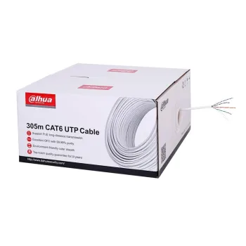 Bobina Dahua PFM923I-6UN-C - Cat6 - 305M - 23 AWG - Blanco - DH-PFM923I-6UN-C (White)